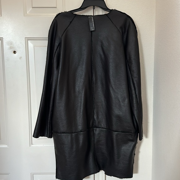 Women’s I Jeans By Buffalo Faux Leather Reversible Coat Oversized Medium - Picture 3 of 5